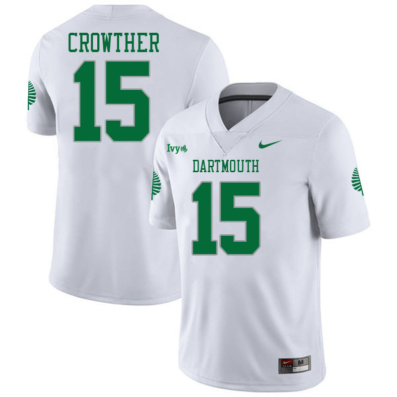 Dartmouth Big Green #15 D.J. Crowther College Football Jerseys,Uniforms Stitched-White